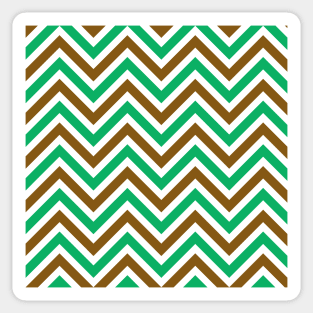 Green Brown Chevron ZigZag Pattern Sticker